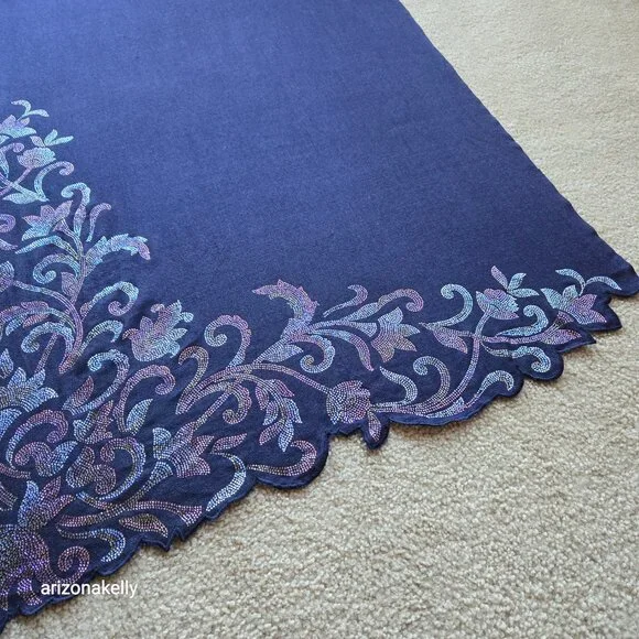 NWOT Crystal Cashmere Scarf Bedazzled Gem Sparkle Rhinestone Ahujasons - Picture 5 of 17